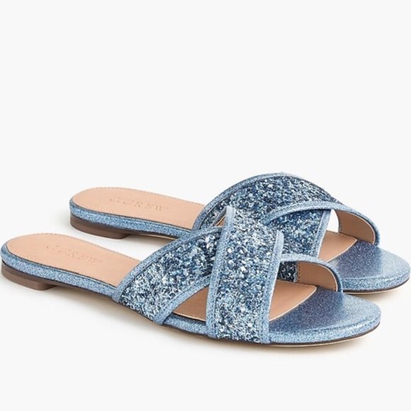J. Crew Shoes - J. Crew | Cora Glitter Sandal in Ocean  Blue NWT